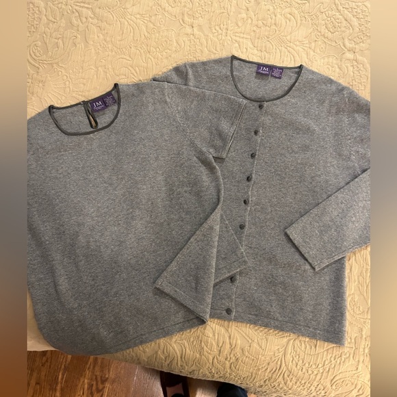 Cashmere sweather set,Grey,Large, NWOT,smoke/pet free home. - Picture 1 of 8